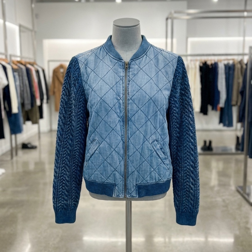 Cloth & Stone cloth blue cable knit coat - Picture 1 of 12